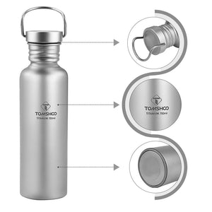 Bouteille d'eau en titane 750ml et tasse de 300ml 230g "Tomshoo – Camp kit" - | Planète Rando