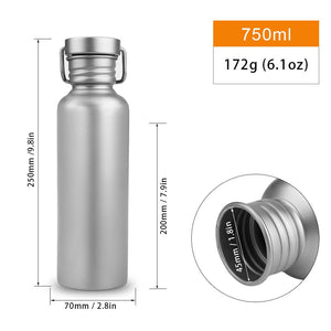 Bouteille d'eau en titane 750ml et tasse de 300ml 230g "Tomshoo – Camp kit" - 750ml | Planète Rando