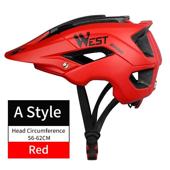 Casque de VTT unisexe 56-62 CM "West Biking - All-terrain" - Rouge | Planète Rando