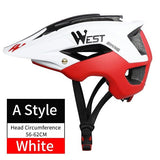 Casque de VTT unisexe 56-62 CM "West Biking - All-terrain" - Rouge blanc | Planète Rando