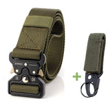 Ceinture tactique large 3.8cm en toile pour homme "Favocent - Enniu" - Vert foncé + boucle | Planète Rando