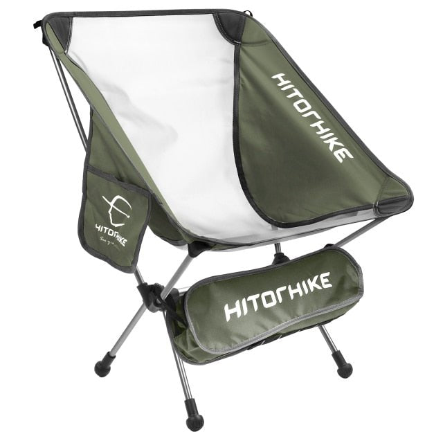 Chaise pliante de voyage ultralégère 950g "Hitorhike – camping chair" - Vert foncé | Planète Rando