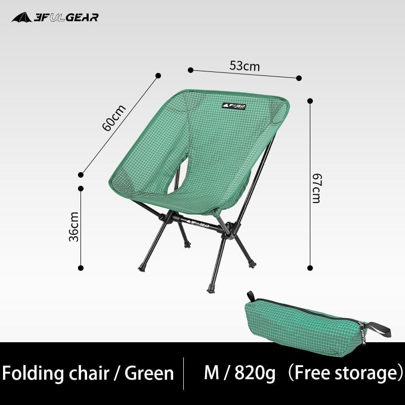 Chaise pliante en aluminium portable & ultraléger "3F UL GEAR - Picnic chair" - Vert - M | Planète Rando