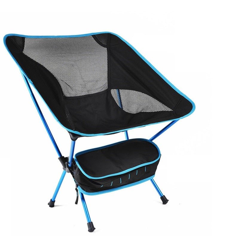 Chaise pliante ultralégere de camping / pêche en tissu Oxford 920g "Tnukk - Folding chair" - Bleu clair | Planète Rando