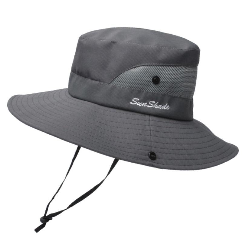 Chapeau de randonnée anti-UV UPF 50 + "Sunshade - Sun Hat" - Gris / 52-54 cm | Planète Rando