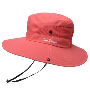 Chapeau de randonnée anti-UV UPF 50 + "Sunshade - Sun Hat" - Rouge / 52-54 cm | Planète Rando