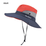 Chapeau de randonnée anti-UV UPF 50 + "Sunshade - Sun Hat" - Rouge - bleu / 56-58 cm | Planète Rando