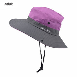 Chapeau de randonnée anti-UV UPF 50 + "Sunshade - Sun Hat" - Violet - gris / 56-58 cm | Planète Rando