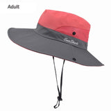 Chapeau de randonnée anti-UV UPF 50 + "Sunshade - Sun Hat" - Rouge - gris / 56-58 cm | Planète Rando