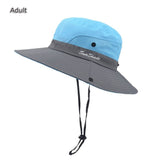 Chapeau de randonnée anti-UV UPF 50 + "Sunshade - Sun Hat" - Bleu turquoise - gris / 56-58 cm | Planète Rando