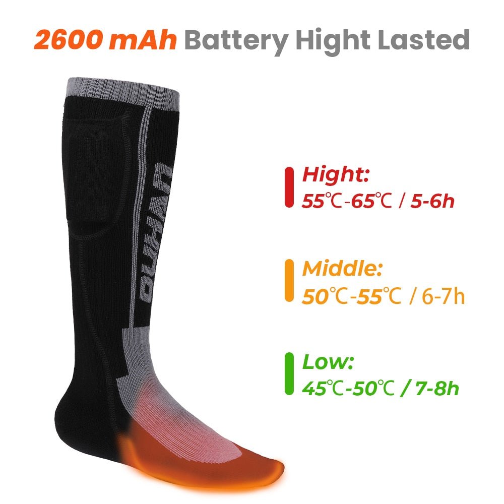 Chaussettes chauffantes électriques avec télécommande et batterie rechargeable "Kemi moto - Smart control" - | Planète Rando