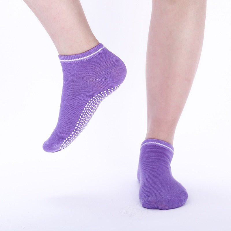 Chaussettes courtes antidérapantes en coton pour femme "Ug sports -Yoga Socks" - | Planète Rando