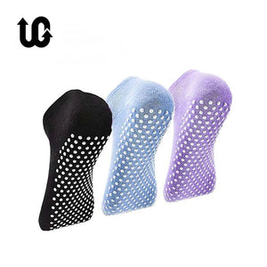 Chaussettes courtes antidérapantes en coton pour femme "Ug sports -Yoga Socks" - | Planète Rando