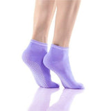 Chaussettes courtes antidérapantes en coton pour femme "Ug sports -Yoga Socks" - Violet | Planète Rando