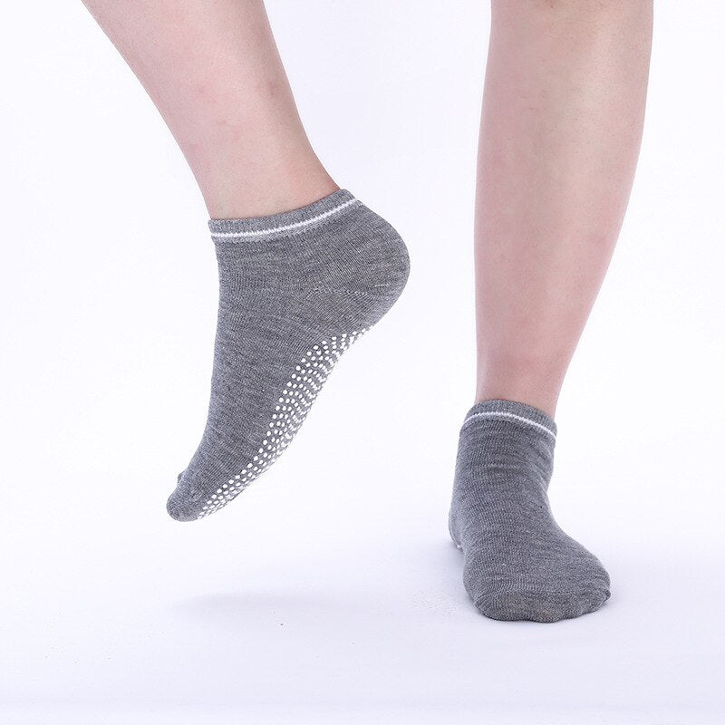 Chaussettes courtes antidérapantes en coton pour femme "Ug sports -Yoga Socks" - | Planète Rando