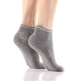 Chaussettes courtes antidérapantes en coton pour femme "Ug sports -Yoga Socks" - Gris | Planète Rando