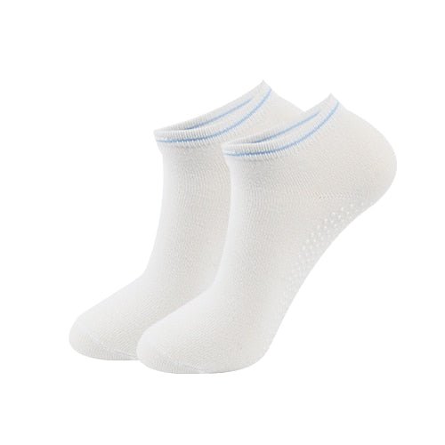 Chaussettes courtes antidérapantes en coton pour femme "Ug sports -Yoga Socks" - Blanc | Planète Rando