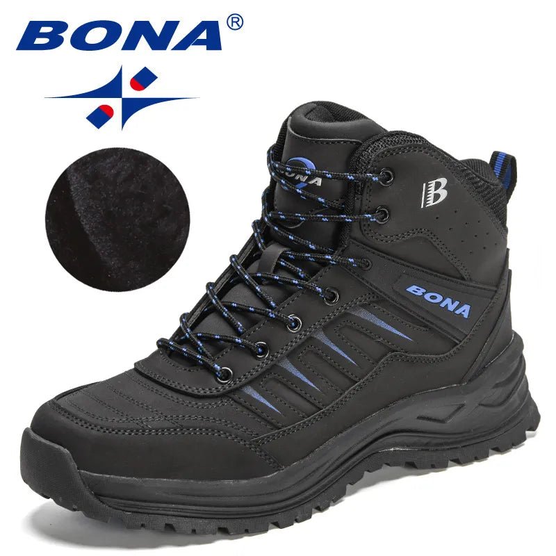 Chaussures de randonnée avec doublure en peluche pour homme et femme "BONA - 36879" - Noir-bleu / 41 | Planète Rando