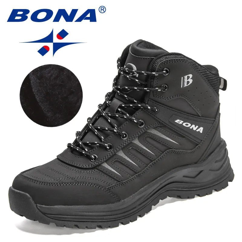 Chaussures de randonnée avec doublure en peluche pour homme et femme "BONA - 36879" - Noir / 41 | Planète Rando