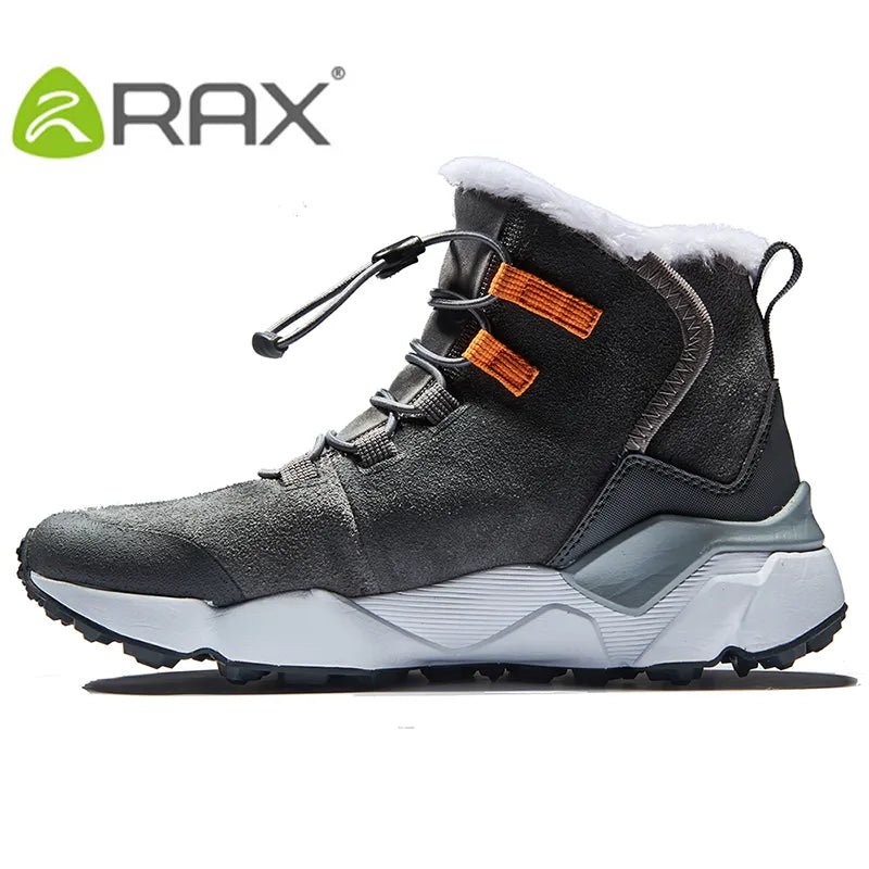 Chaussures de randonnée en cuir véritable chaudes et imperméables pour femme "Rax - Warm" - Gris / 36 | Planète Rando