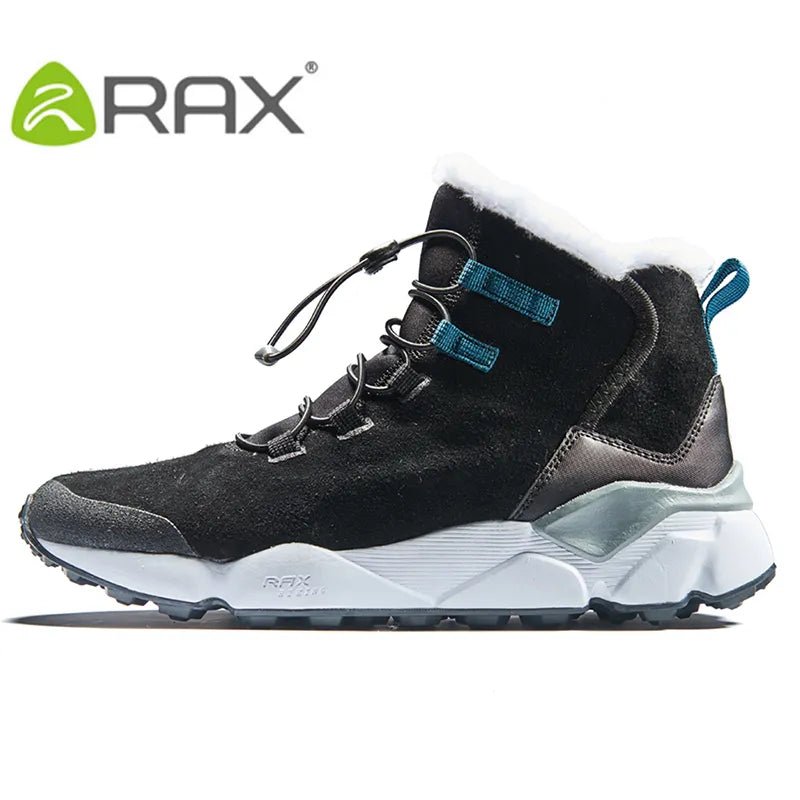 Chaussures de randonnée en cuir véritable chaudes et imperméables pour homme "Rax - Warm" - Noir / 39 | Planète Rando