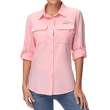 Chemise boutonnée à manches longues pour femme UPF 50+ "Bassdash - FS21W" - Peachy Pink / X-Small | Planète Rando