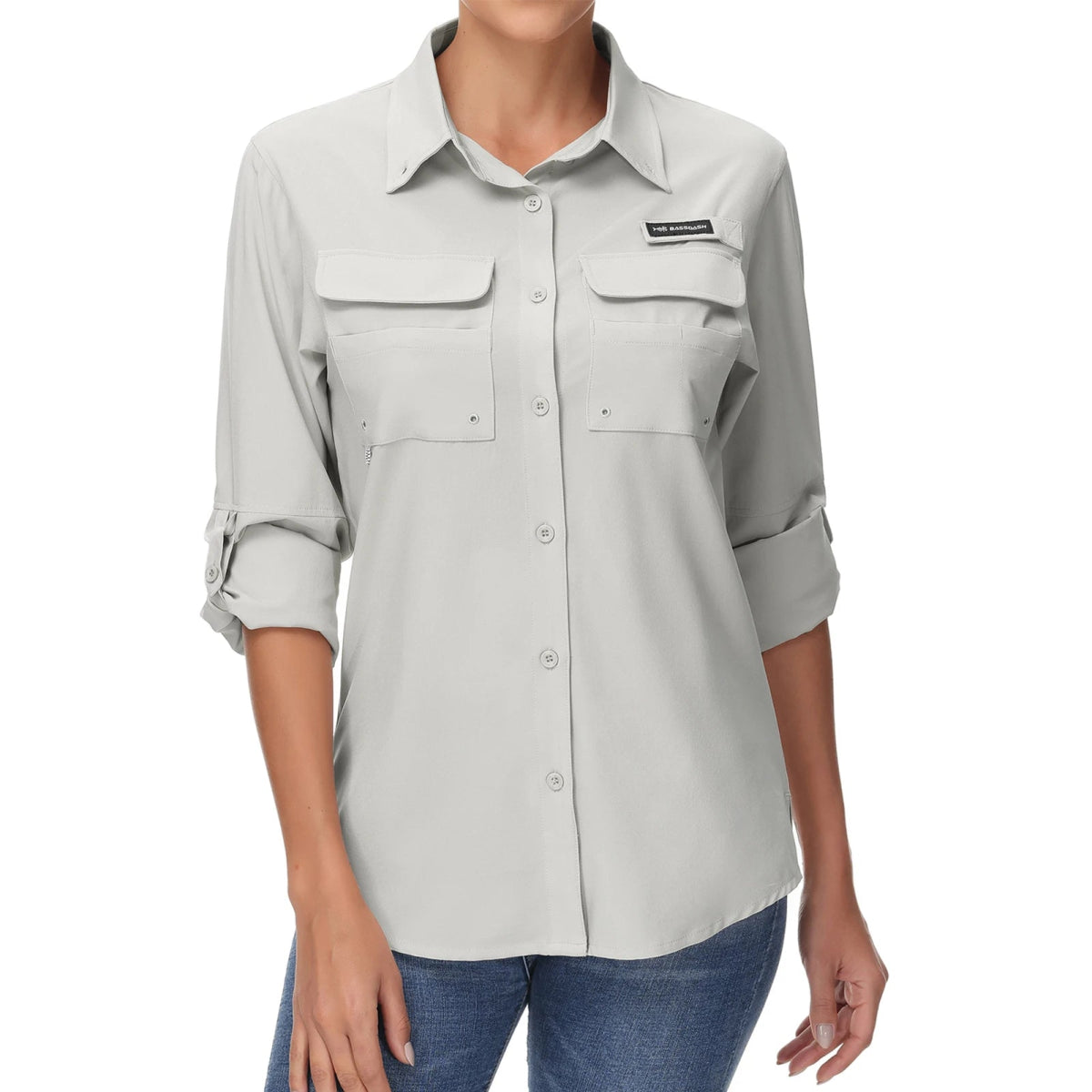 Chemise boutonnée à manches longues pour femme UPF 50+ "Bassdash - FS21W" - Cool Grey / X-Small | Planète Rando