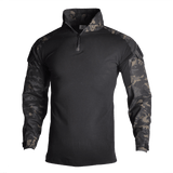 Chemise tactique de combat militaire / Airsoft "HAN WILD - G2 Frog Suit" - Noir camouflage / S | Planète Rando