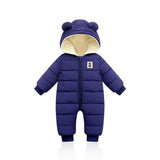 Combinaison / barboteuse d'hiver pour bébé 0-12 mois "LZH – The Bear" - Bleu foncé / 0-3 mois | Planète Rando