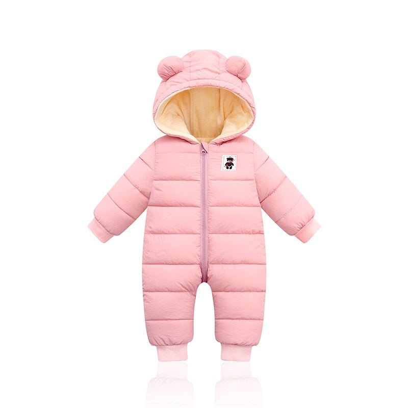 Combinaison / barboteuse d'hiver pour bébé 0-12 mois "LZH – The Bear" - Rose / 0-3 mois | Planète Rando