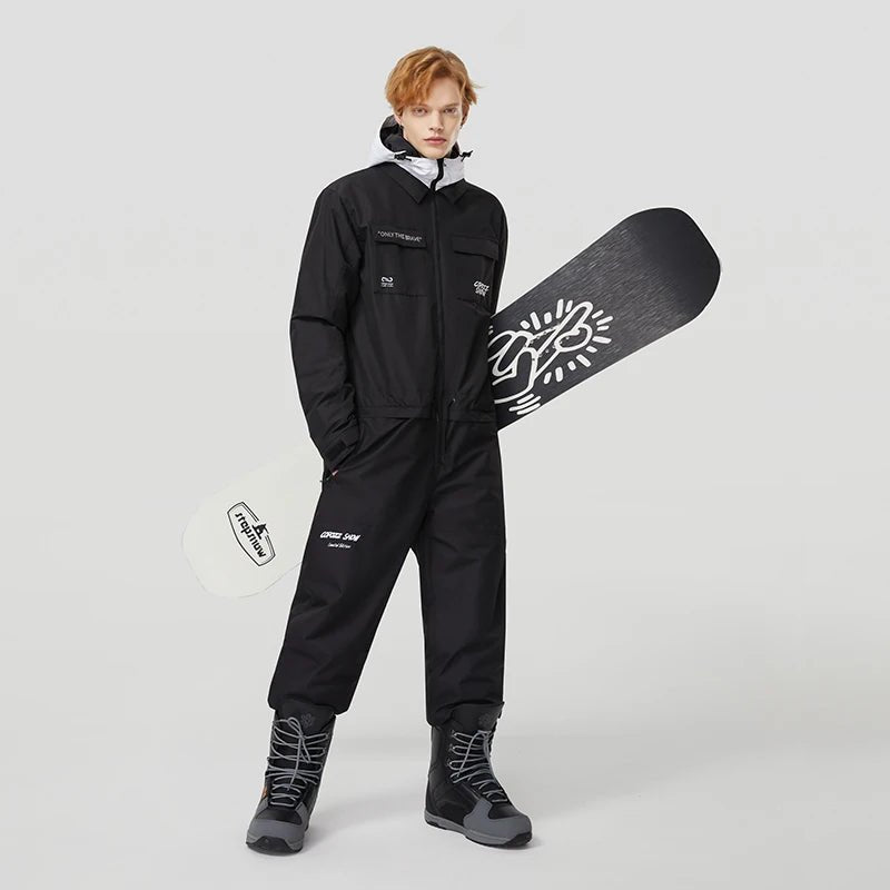 Combinaison de ski imperméable pour hommes et femme "Copozz - Jump suit" - Noir / XS | Planète Rando