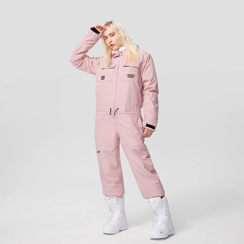 Combinaison de ski imperméable pour hommes et femme "Copozz - Jump suit" - Rose / XS | Planète Rando