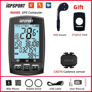 Compteur de vélo GPS avec navigation, compteur de vitesse, odomètre et accessoires "IGPSPORT - iGS520" - 50S with C70 | Planète Rando