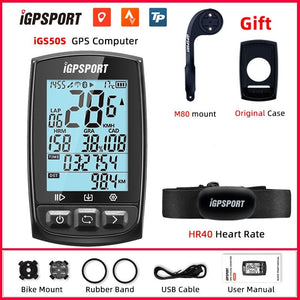 Compteur de vélo GPS avec navigation, compteur de vitesse, odomètre et accessoires "IGPSPORT - iGS520" - 50S with HR40 | Planète Rando