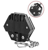 Couteau pliant multi-outils avec porte-clé hexagonal "Zezzo® - EDC survival tools" - Noir | Planète Rando