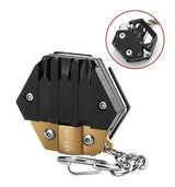 Couteau pliant multi-outils avec porte-clé hexagonal "Zezzo® - EDC survival tools" - Laiton | Planète Rando