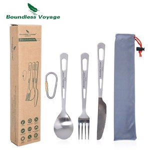 Couverts de camping en titane d'excellente qualité "Boundless Voyage - Titanium cut'ery Set" - Ti1051T | Planète Rando