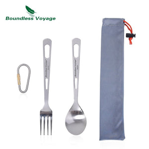 Couverts de camping en titane d'excellente qualité "Boundless Voyage - Titanium cut'ery Set" - Ti1048T | Planète Rando