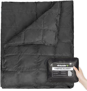 Couverture de camping en coton 450g / 510g "4Monster - Camping Blanket" - Noir / L | Planète Rando