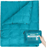 Couverture de camping en coton 450g / 510g "4Monster - Camping Blanket" - Bleu canard / L | Planète Rando