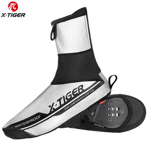 Couvre-chaussures de vélo imperméable & réfléchissant "X-TIGER - Shoes cover" - Gris clair / M | Planète Rando