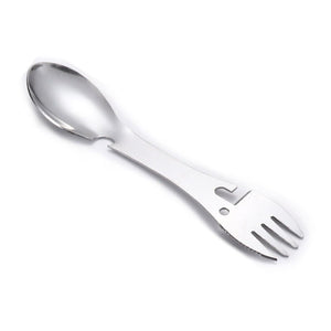 Cuitochette / outil de cuisine 5 en 1 Safari - "EDC Fork" - Argent | Planète Rando