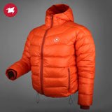 Doudoune de randonnée ultralight en duvet d'oie blanc 90% avec traitement imperméable DWR 800FP "AEGISMAX - D-Jacket" - Orange / S | Planète Rando