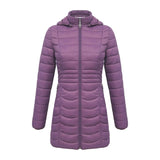 Doudoune synthétique longue & ultralégère avec capuche détachable pour femme "SANTELON – S20018" - Violet / S | Planète Rando