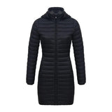 Doudoune synthétique / parka longue et chaude avec capuche pour femme "SANTELON - S20046" - Noir / S | Planète Rando