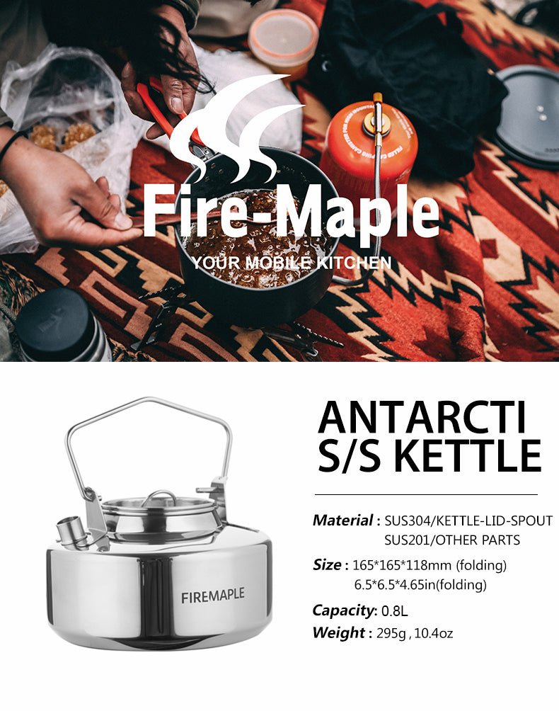 Ensemble bouilloire en acier inoxydable "Fire-maple " Antartci Pot & Kettle" - | Planète Rando