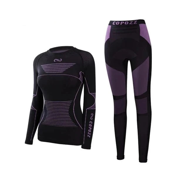 Ensemble de sous-vêtements en thermolite pour femme "COPOZZ – Sportswear 22307" - Noir / S | Planète Rando