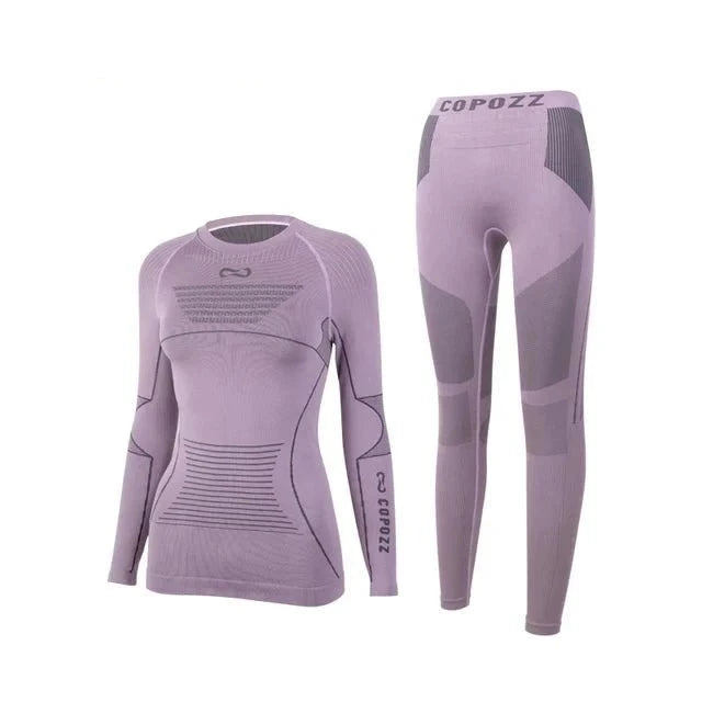 Ensemble de sous-vêtements en thermolite pour femme "COPOZZ – Sportswear 22307" - Lila / S | Planète Rando