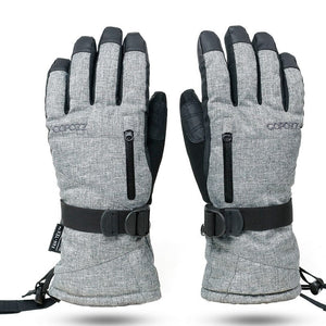 Gants de ski imperméables avec poche et compatibilité tactile "COPOZZ - Insultate" - Gris / M | Planète Rando