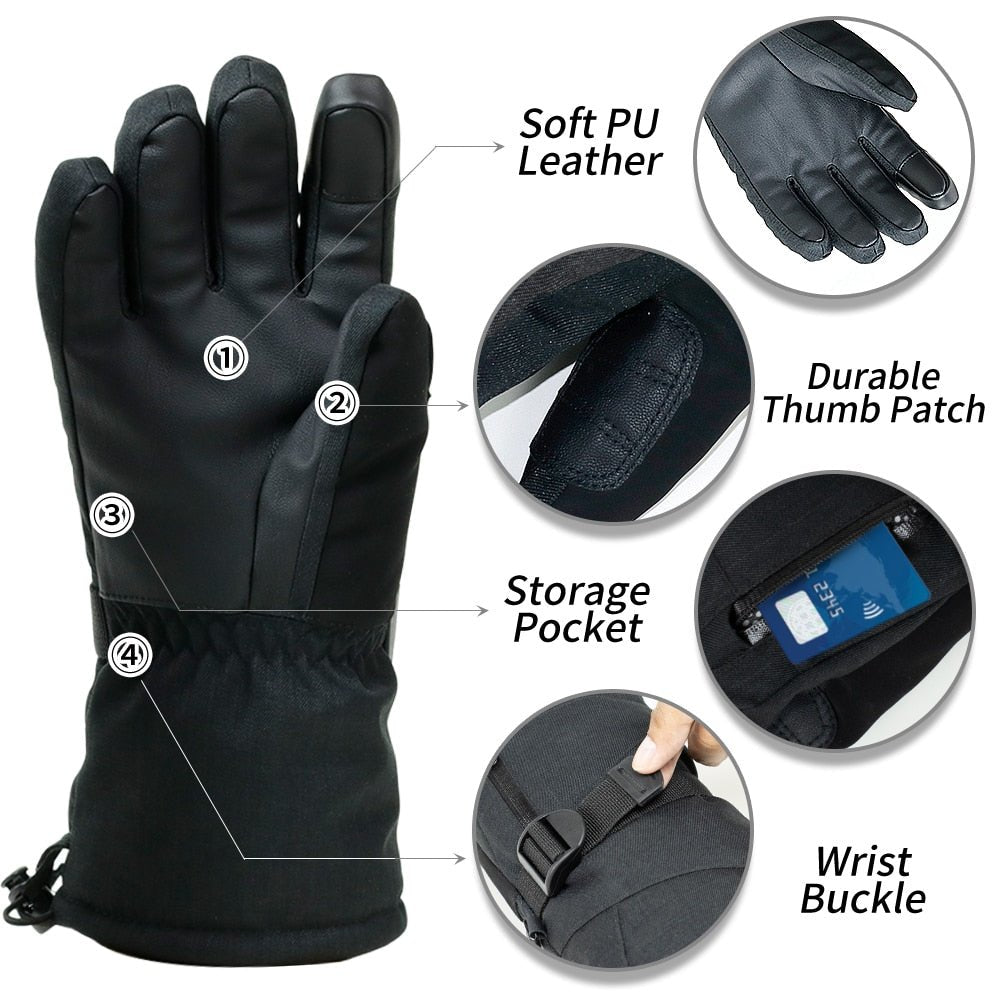 Gants de ski imperméables avec poche et compatibilité tactile "COPOZZ - Insultate" - | Planète Rando